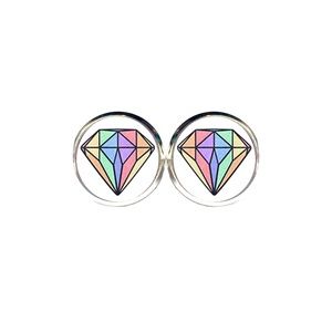 Pastel Rainbow Diamond Earrings